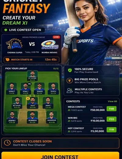 Play4Rindiaplay (Play4R india play) fantasy cricket & matchday visual 3